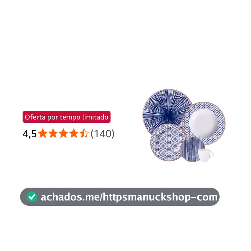 Aparelho de Jantar Tramontina Abstratta em Porcelana Decorada 20 Peças