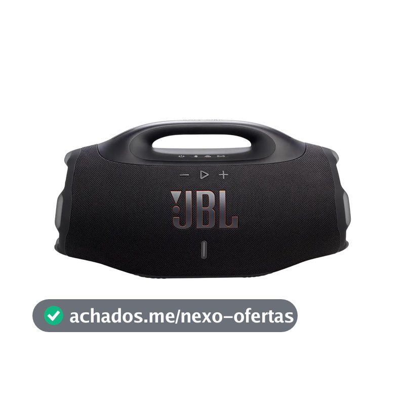 JBL, Caixa de Som, Boombox 4, Bluetooth, Som Pro, AI Sound Boost, Graves Personalizáveis, Bateria de até 34H, IP68, Áudio Lossless Preta