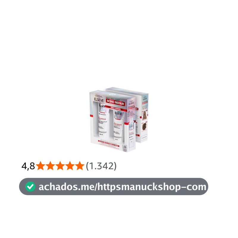 L'Oréal Paris Elseve Bond Repair Kit Reparação Molecular com Ácido Cítrico para Cabelos Danificados, Reconstrói Ligações e Devolve Força (Shampoo + Condicionador + Sachê Pré-Shampoo)