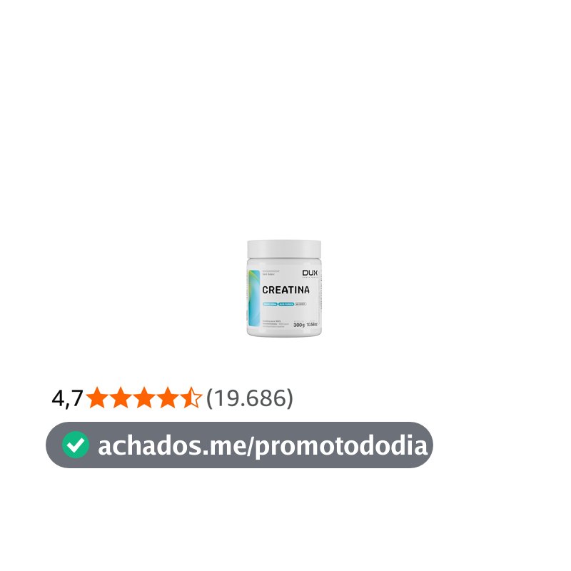 Creatina Monohidratada Sem Sabor - Pote 300g - Suplementação Treino Academia, Ganho Muscular Hipertrofia, Força Energia Resistência, Suplementos Naturais - DUX HUMAN HEALTH
