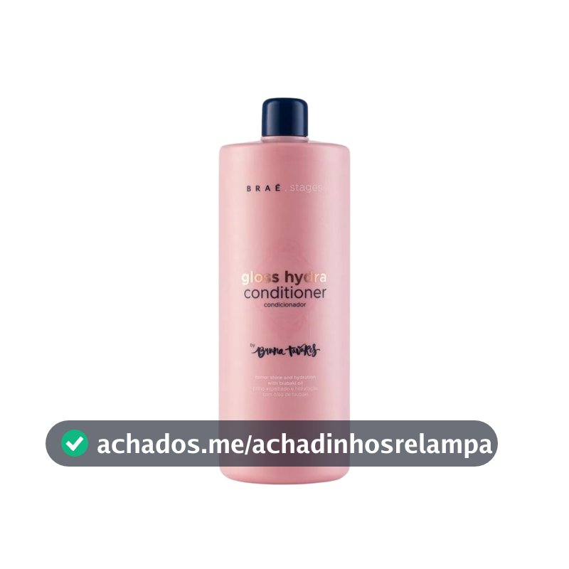 Condicionador Hidratante Braé Stages By Bruna Tavares Gloss Hydra, 1L - Brilho Intenso e Maciez