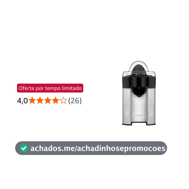 Espremedor de Cítricos em Aço Escovado com Controle de Polpa Cuisinart Inox 220v