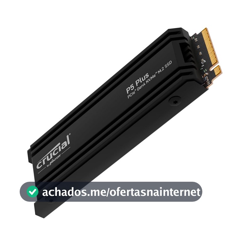 Crucial SSD interno para jogos P5 Plus 2TB NVMe NVMe M.2 com dissipador de calor, compatível com PlayStation 5 (PS5) - até 6600 MB/s - CT2000P5PSSD5