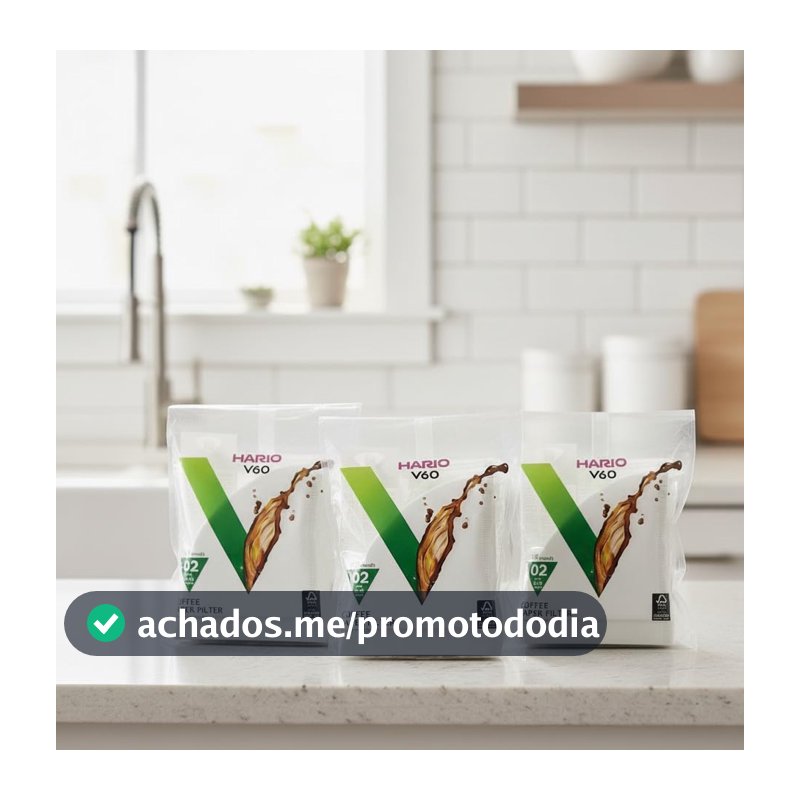 Hario Filtro De Papel para Coador de Café Branco V60 Tamanho 02 Com 300 Unidades Original Japão