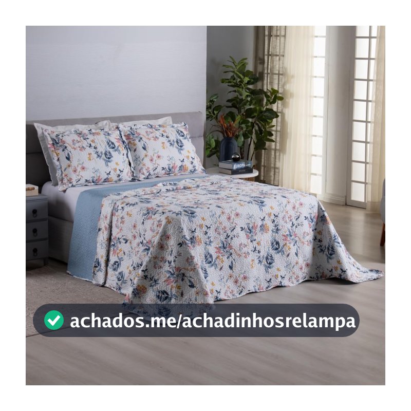 Casa Dona Kit Colcha Cobre Leito 3 Peças Dupla Face 150 fios, Casal, Versailles
