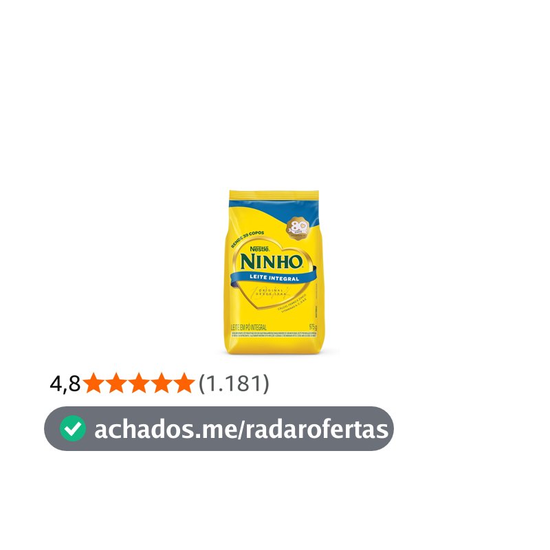Leite em Pó Ninho Integral Sachê 975g