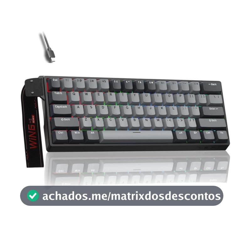 Teclado Magnético Gamer Win60 Pro Com Fio Preto Rgb Hot Swappable