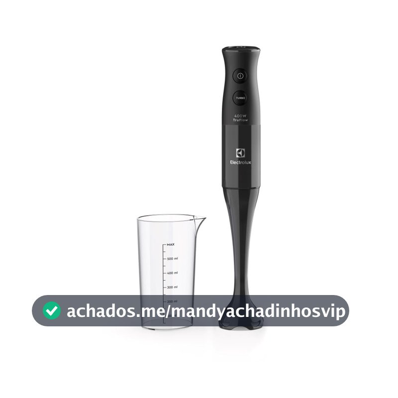 Mixer de mão Electrolux Preto 400W com Tecnologia TruFlow 1 velocidade função turbo EIB05 220V