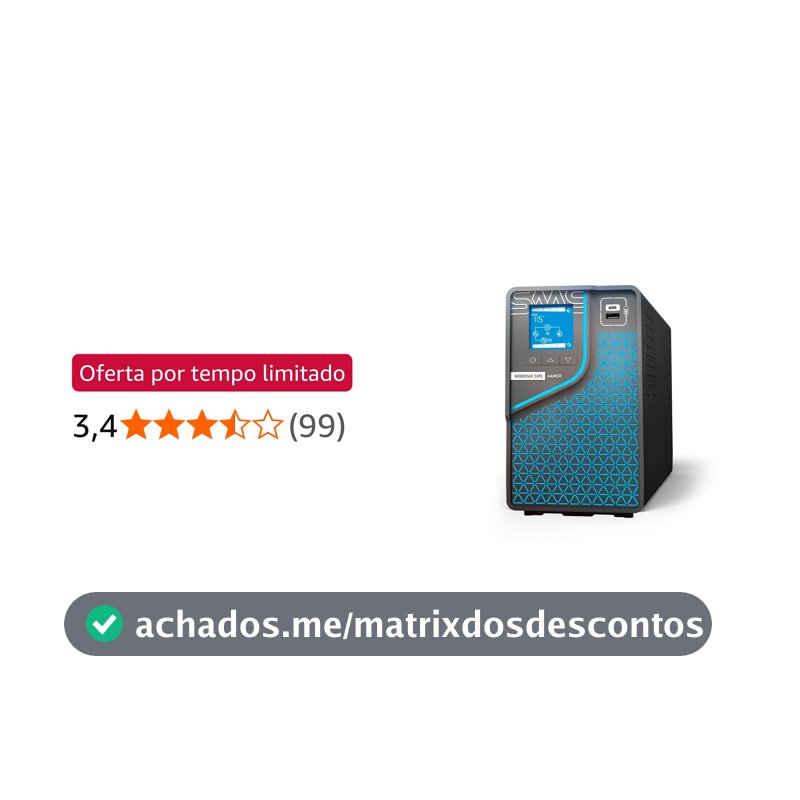 Nobreak SMS Gamer 2000Bi/Bi WI-FI, Interativo, Entrada 115/220v e Saída Bivolt 115/220V, 8 Tomadas, 29601