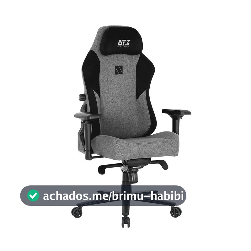 Cadeira Gamer DT3 Nero, Revestimento com Tecido DT3 Max2Weave, almofada magnética, apoio lombar integrado, braços 4D+, suporta até 140 e altura máx. de 1,85m(Graphite)