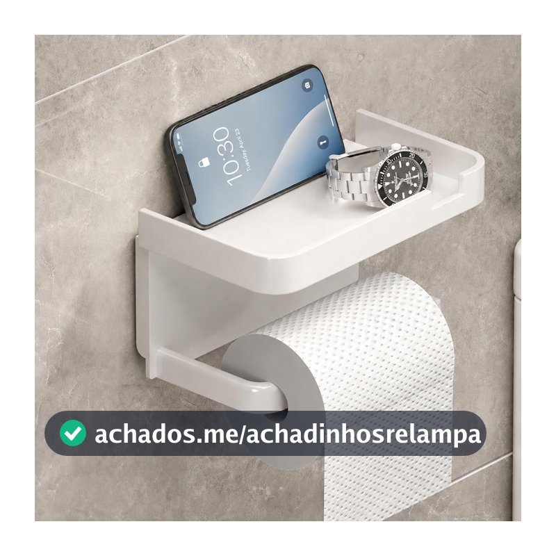 Wadukud Porta Papel Higiênico com Prateleira para Celular e Objetos 1 Peça