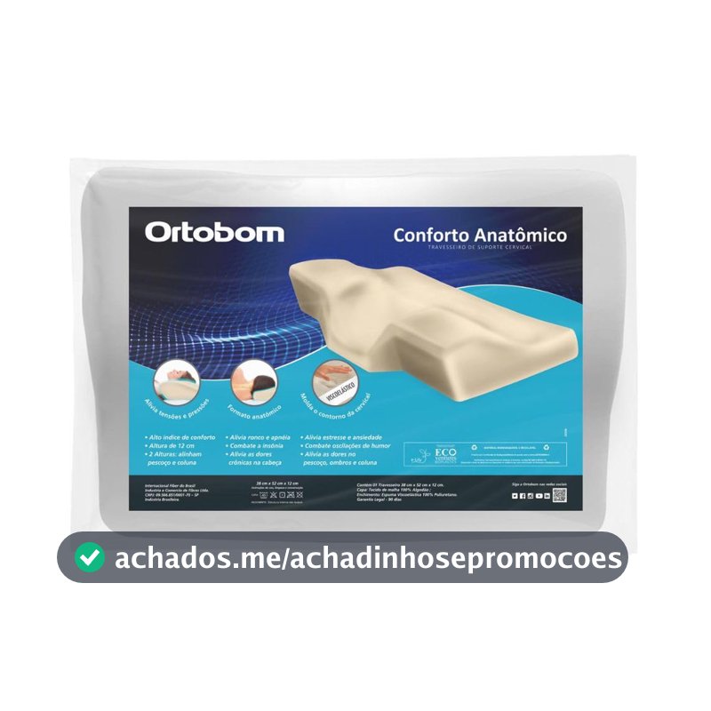 Travesseiro Nasa Cervical Conforto Anatômico Ortopédico