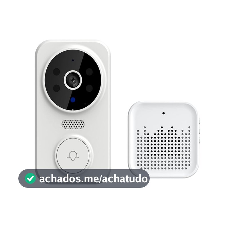 Qudai Campainha de vídeo inteligente Câmera HD sem fio PIR Detecção de movimento Alarme IR Campainha de segurança Wi-Fi Interfone para casa apartamento