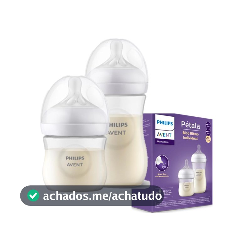 Mamadeiras Philips Avent, 125ml e 260ml, Kit com 2 Unidades