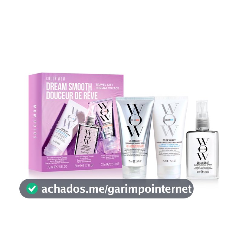 Color Wow Dream Smooth Kit Anti-Frizz com Shampoo Condicionador Spray 200ml