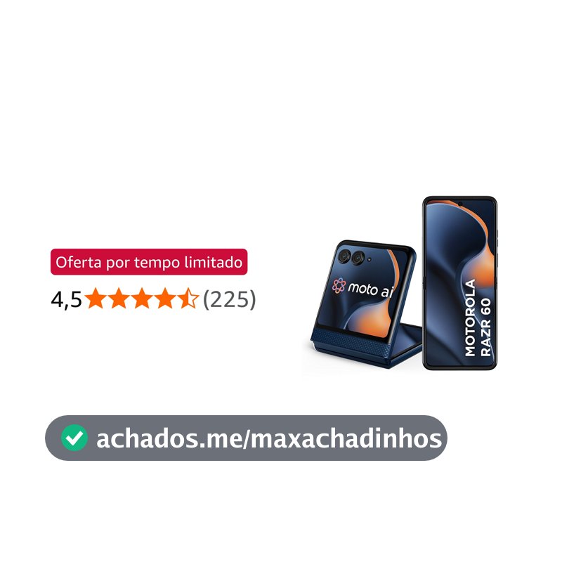 Smartphone Motorola Razr 60-256GB 12GB RAM+12GB Ram Boost Tela dobrável 6,9" pOLED e externa 3,6” Moto AI camera IP48 - Azul Marinho