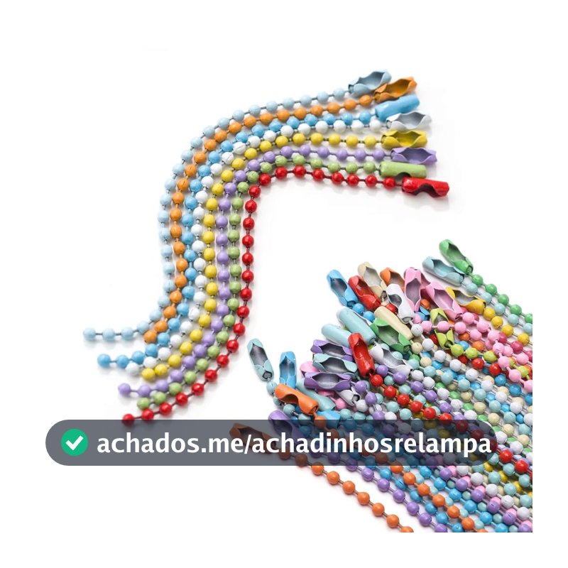 Kit 250 Correntes de Bolinha para Chaveiro 10 cm Metal