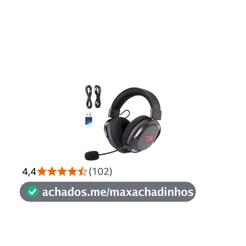 Headset Gamer Redragon Arrow Preto 7.1 Surround Virtual USB Tipo-C Microfone Removível Drivers 53mm H858