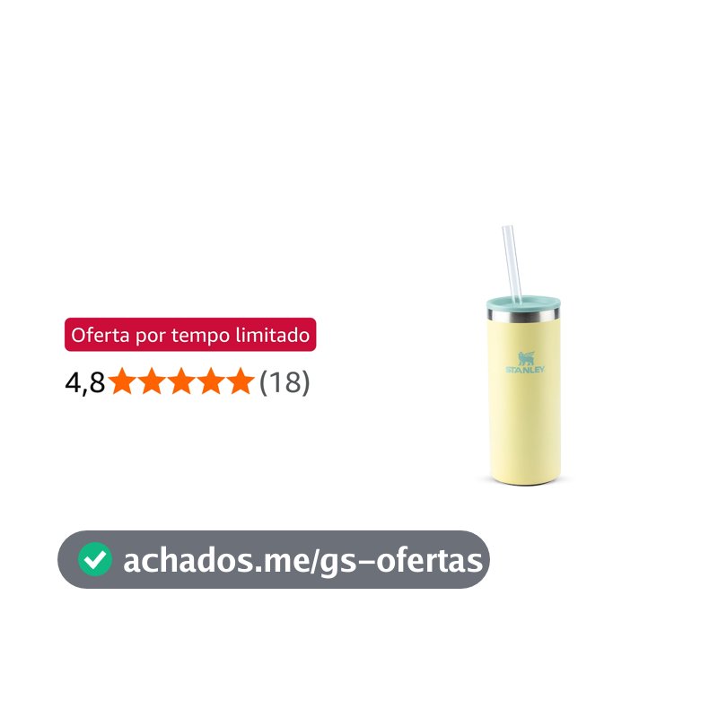 Stanley Copo Térmico Slim 3 em 1 com Tampa e Canudo Pomelo 296ml