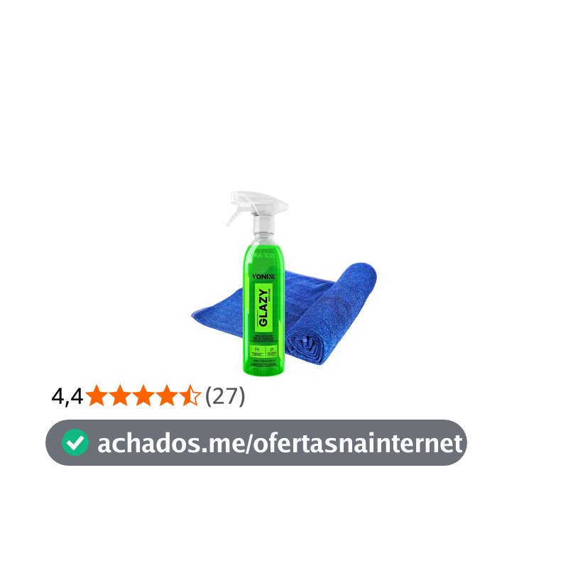 Kit Glazy Anti Fog Antiembaçante Parabrisa Vidros Vonixx 500ml com Pano Microfibra
