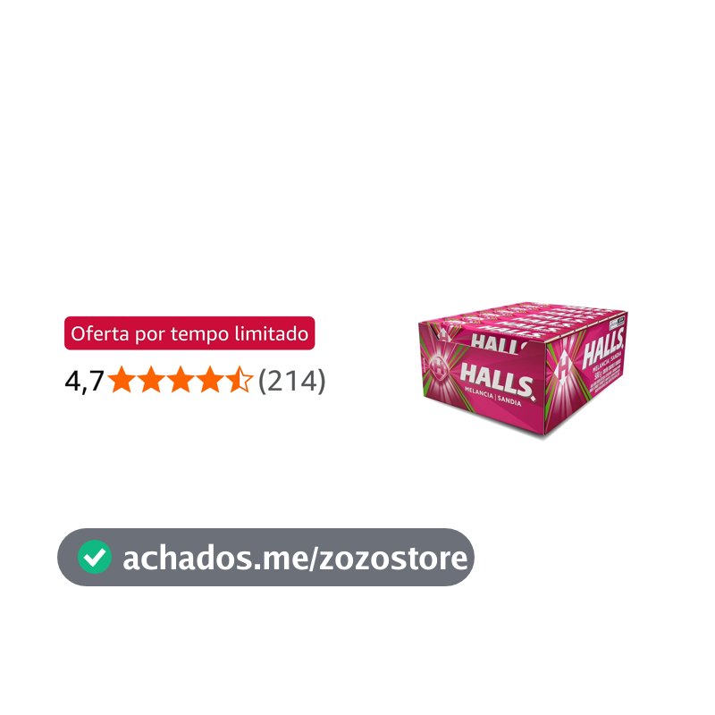 Bala Halls Melancia Caixa Com 21 Unidades De 28g