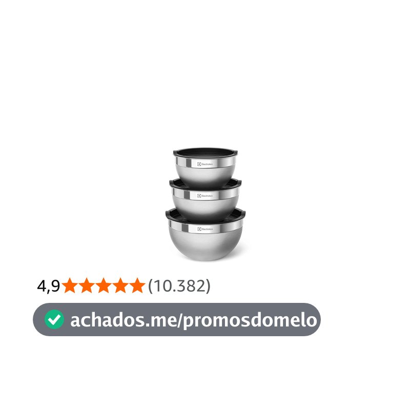 Conjunto de Bowls Tigelas de Inox com Tampa Plástica Electrolux