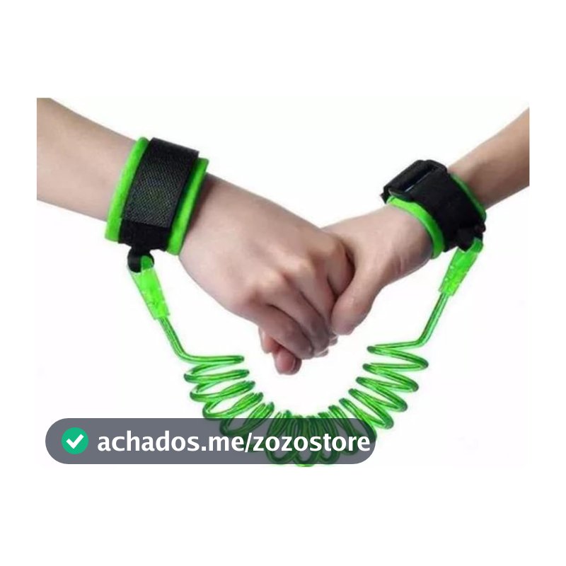 Pulseira Guia Infantil de Segurança Proteção para Criança Pulso Anti Perda (Verde)