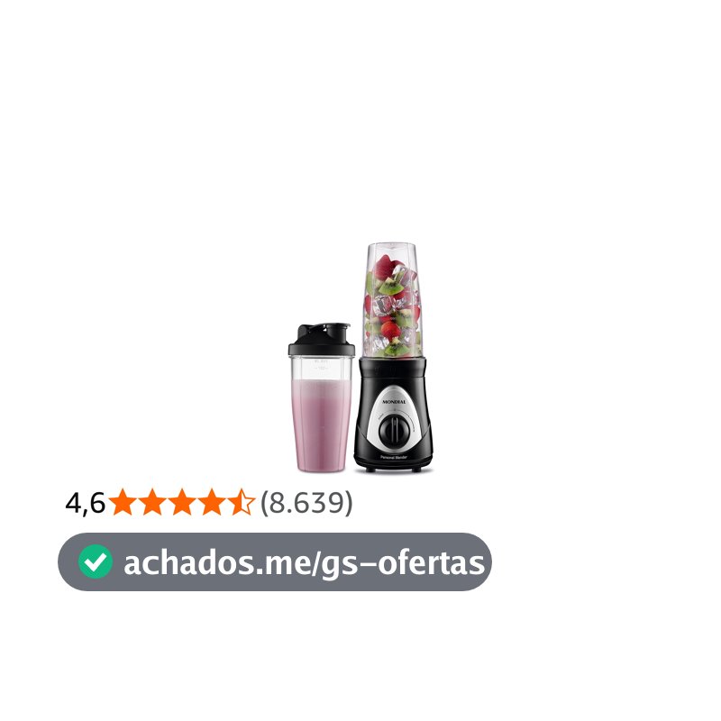 MONDIAL Personal Blender, Preto/Prata, 300W, 110V - DG-01