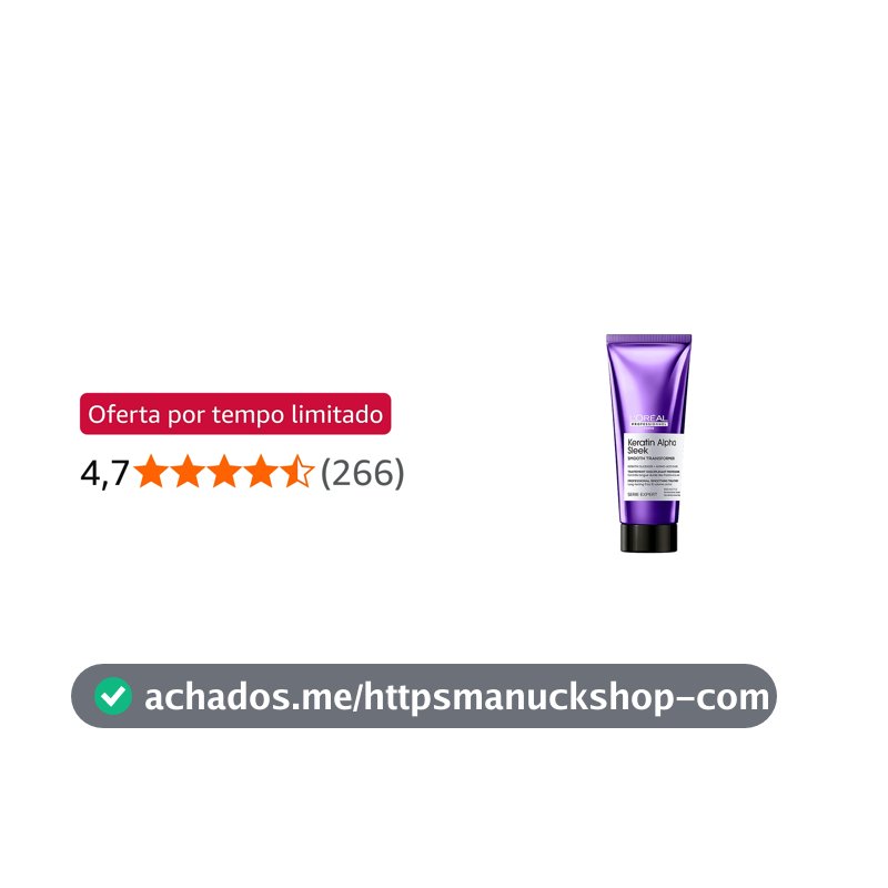 L'Oréal Professionnel Keratin Alpha Sleek Smooth Transformer Tratamento Profissional gradativo l 2 semanas de fios alinhados, controle de frizz e volume l Finalização rápida,brilho instantâneo l 200ml