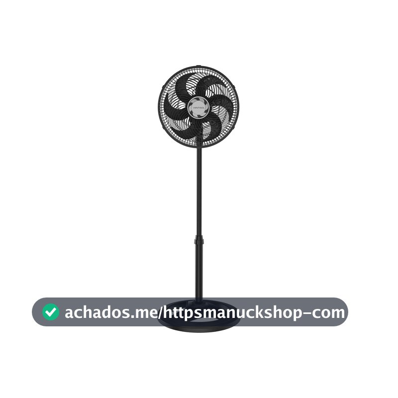 Ventilador de Coluna Preto 30cm Turbo 6 Pás Oscilante 220V Ventisol