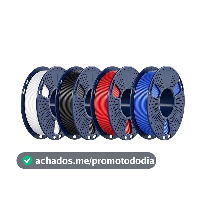 Creatorally Filamento PLA 1,75mm 4x250g Preto Vermelho Branco Azul
