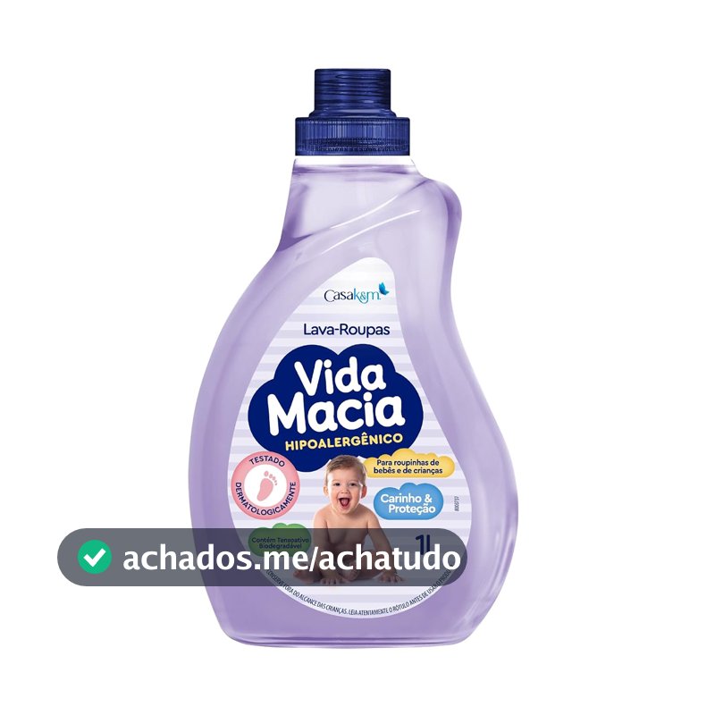 Casa Km Lava Roupas Líquido Vida Macia 1L
