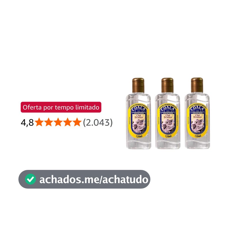 Kit 3 Limpador Perfumado de Ambiente 120ml Coala Cha Branco