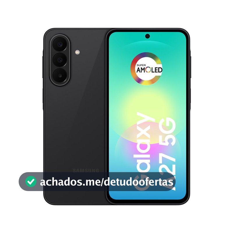 Celular Galaxy A27 5G 128GB, câmera tripla de 50MP - Preto