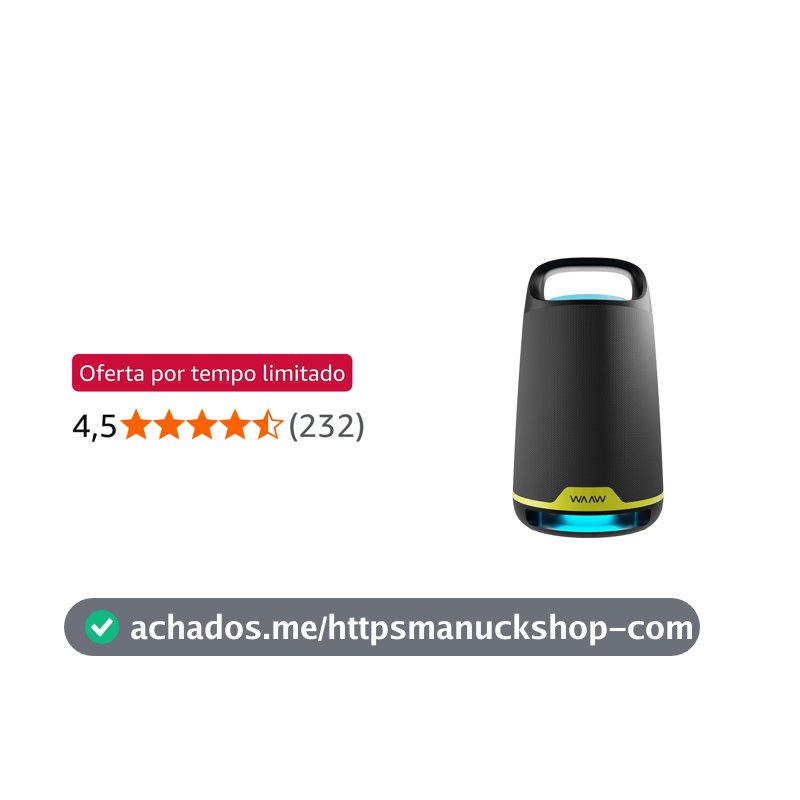 WAAW by ALOK Caixa de Som BOOM 200 Bluetooth, com 3 Alto-Falantes, Até 12h de Autonomia, Tecnologia TWS, 80W RMS