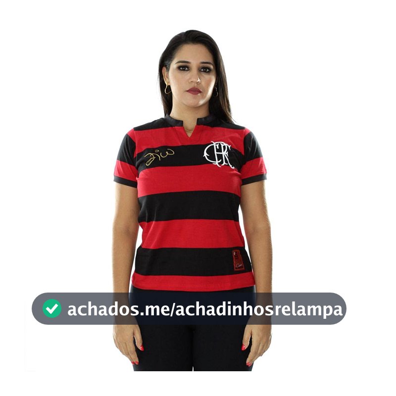 Camiseta Flamengo Flatri Zico Feminina Braziline