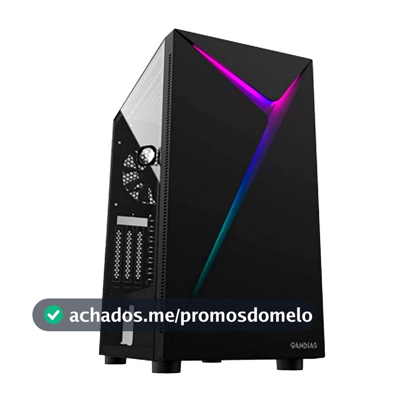 Gabinete Mid Tower Gamdias Argus E4 Elite Vidro Temperado RGB Preto ARGUS E4 ELITE