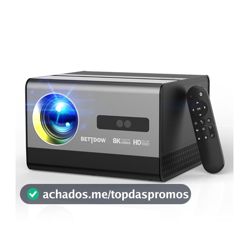 Bettdow Projetor 4k 8k 18000 Lumens Hd 1080p Compatível Completo De Android 12, Smart Projetores Retroprojetor Portatil 550 ANSI WiFi6 BT4,2, Auto Correção Trapezoidal, Foco Eletronico
