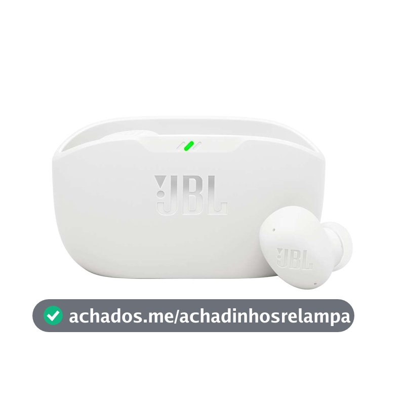 JBL, Fone de Ouvido Sem Fio, JBL, Bluetooth, Wave Buds 2, Intra Auricular, Sem Fio, Resistente À Água e Poeira - Branco