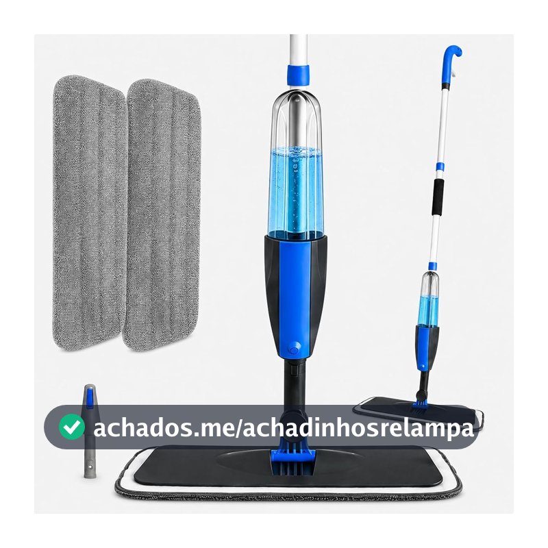 Mop Spray Com 400ml, Cabo em Alumínio, Limpeza De Chão Seco E úmido Esfregao de Limpeza