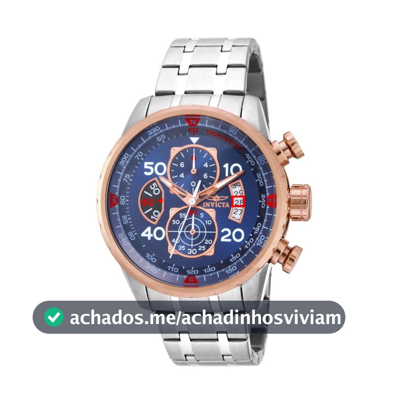 Invicta Relógio masculino aviador analógico de quartzo japonês