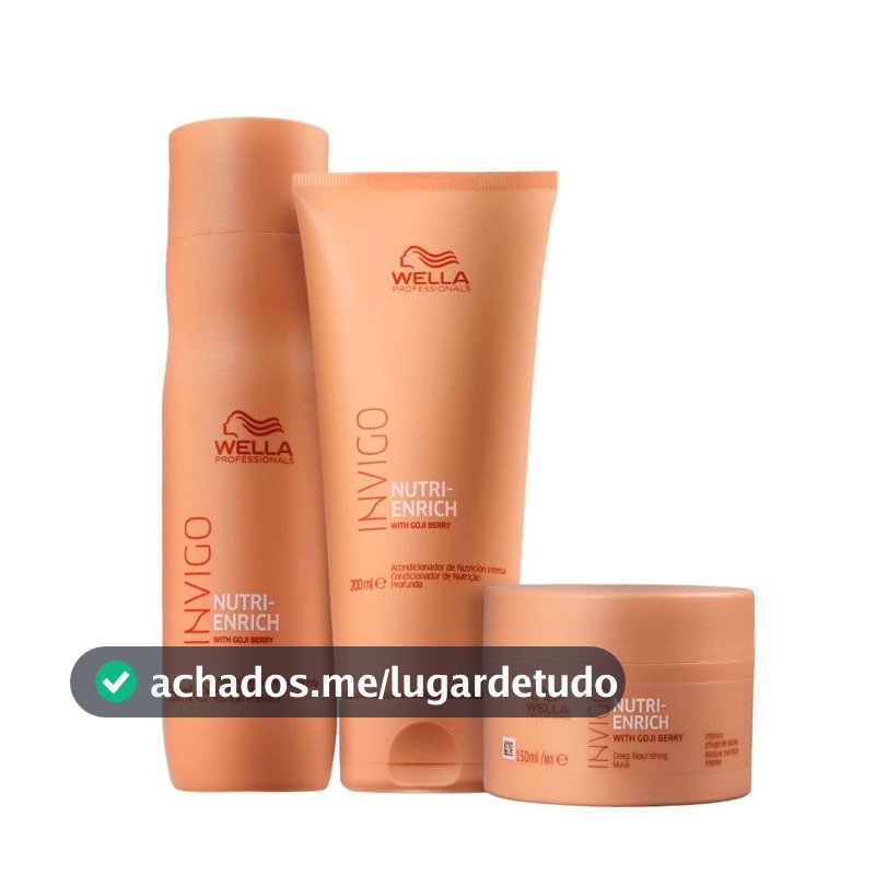 Kit Wella Professionals Invigo Nutri-Enrich - Shampoo 250ml + Condicionador 200ml + Máscara 150ml