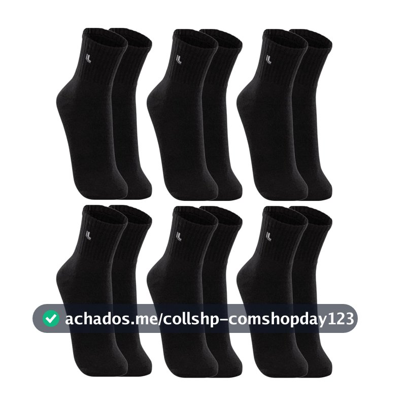 Kit 6 Pares Meias Lupo 3245 Cano Médio Algodão - Sortido