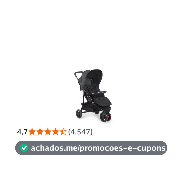 Cosco Kids, Carrinho de Bebê, Toffy, Preto Absoluto