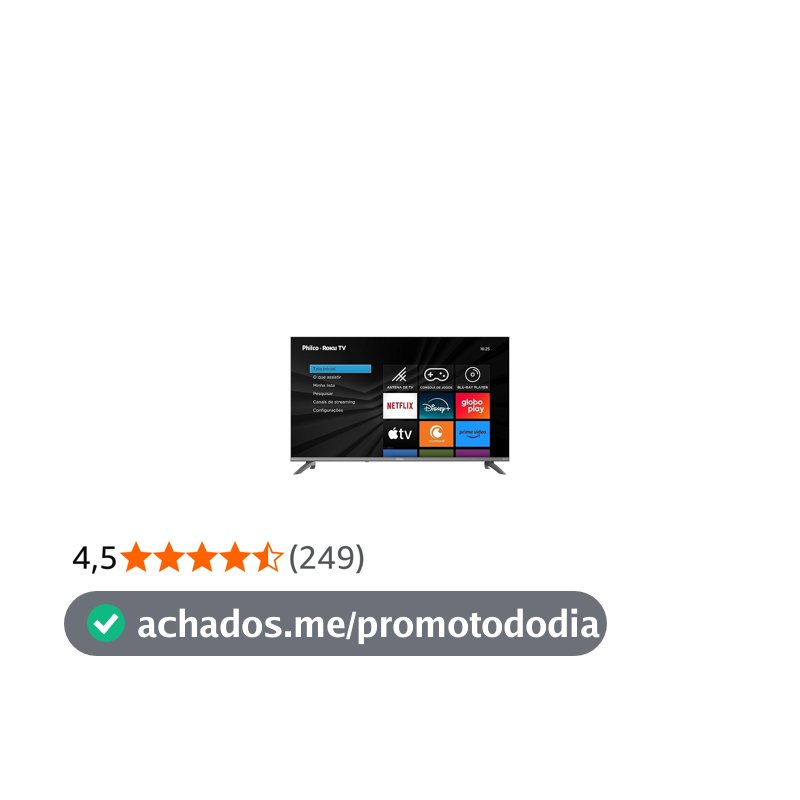 Smart TV 43" Philco Roku TV HDR10 Dolby Áudio
