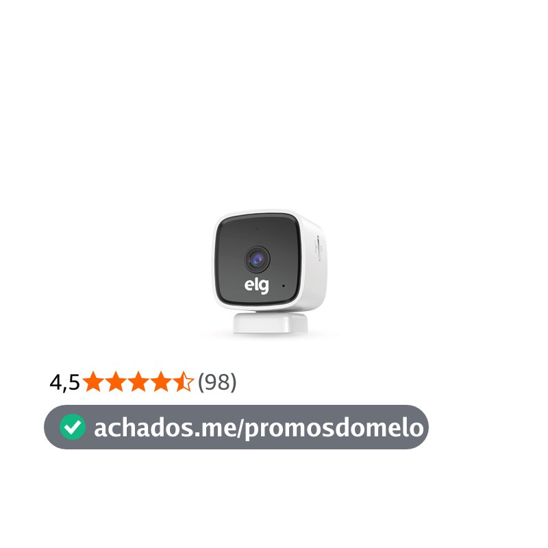 ELG, SHCI603, Câmera interna 1080P Full HD Inteligente Wi-Fi com Botão SOS, Áudio Bidirecional, Visão Noturna e Detecção de Movimentos, Branco
