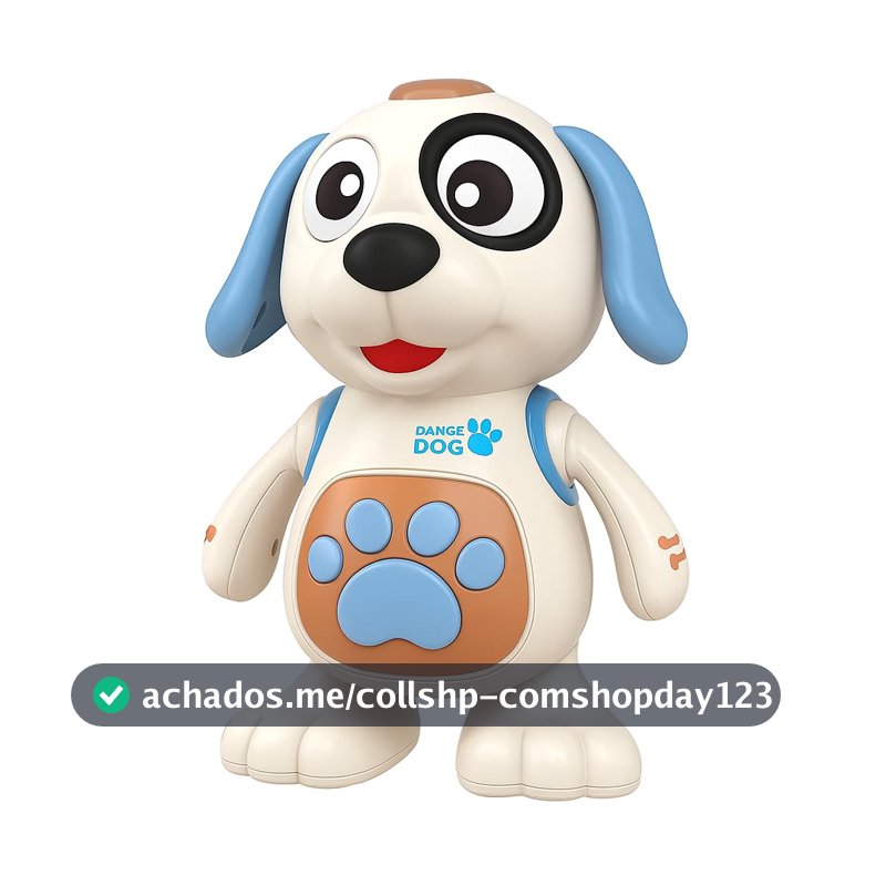 DM Toys Brinquedo Interativo Musical Mexe Danca Luz e Som Dancing Cachorro