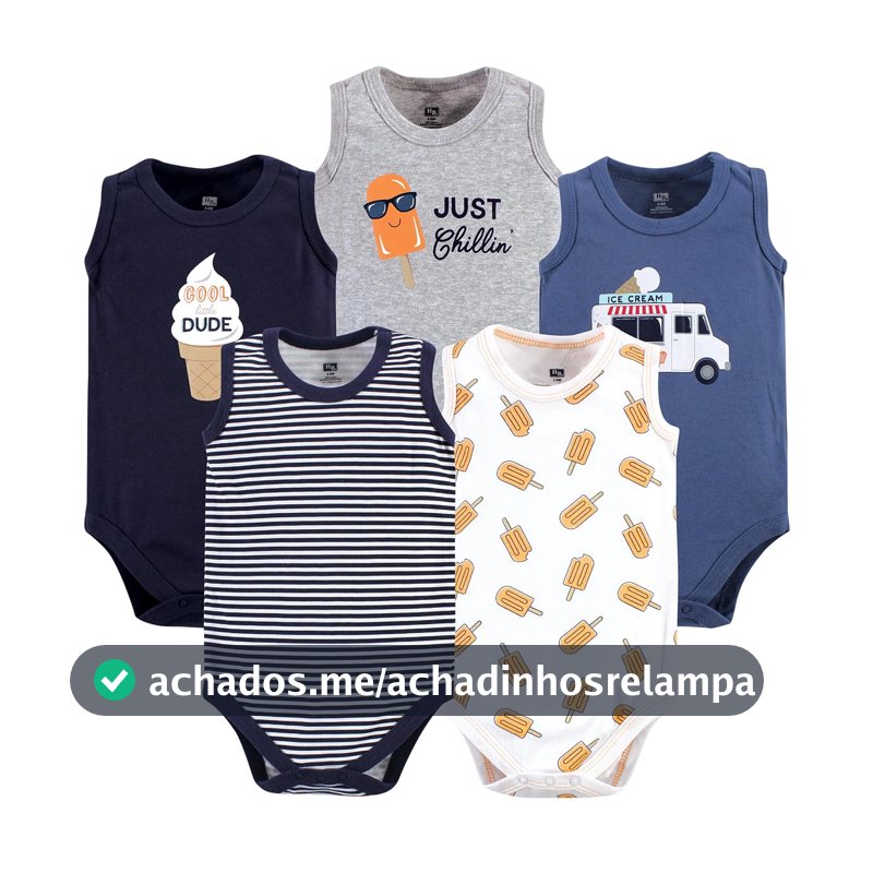 Luvable Friends Hudson Baby Bodies sem mangas