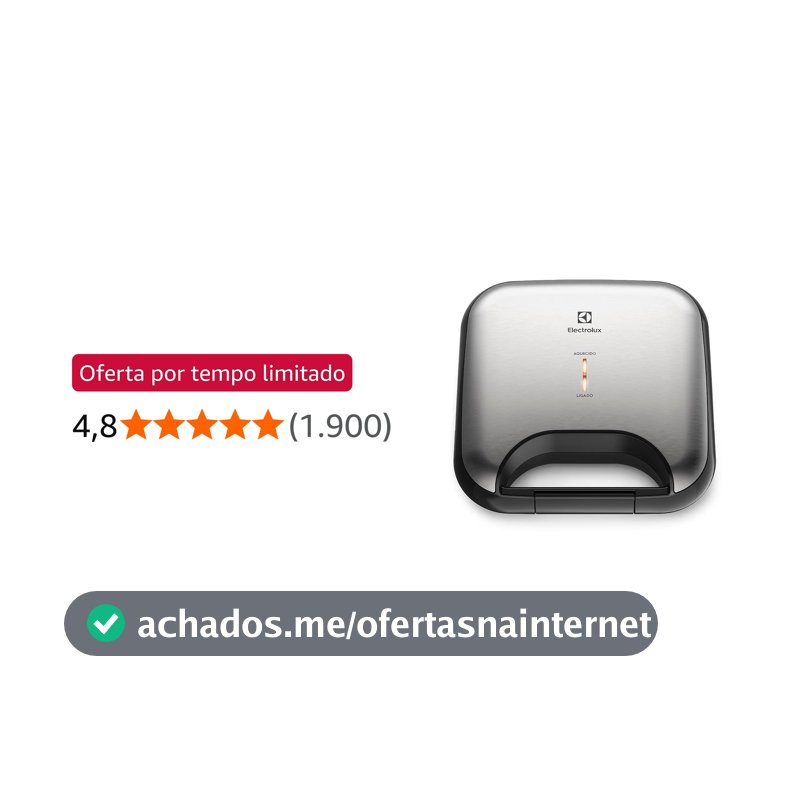 Sanduicheira grill chapa ondulada elétrico Electrolux antiaderente inox ESG20 127v