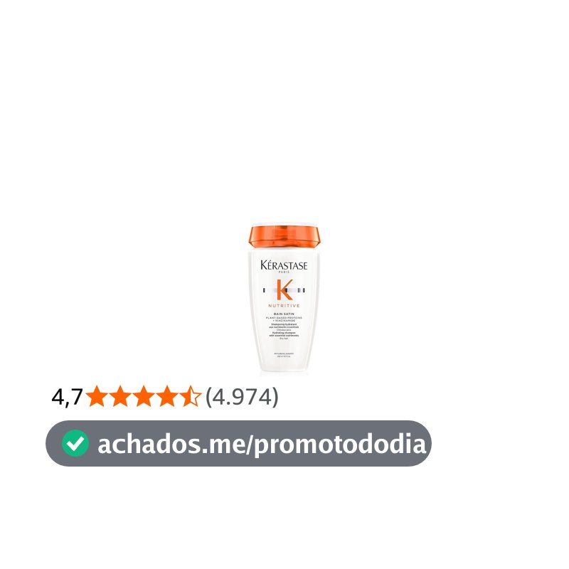 Kérastase Nutritive Bain Satin, Shampoo Hidratante para Cabelos Secos, Nutrição Intensa, Brilho, Maciez, Fortalecimento e Revitalização da Fibra Capilar, 250ml